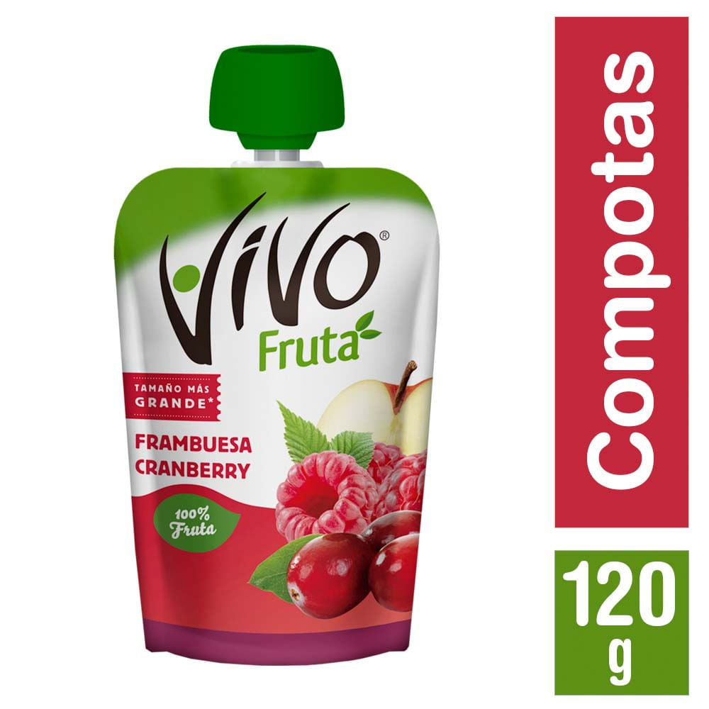 Compota Vivo Fruta frambuesa cranberry 120 g