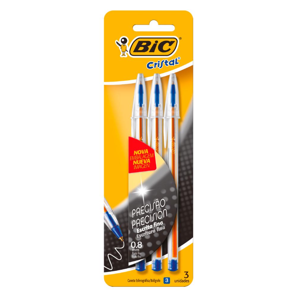 Bolígrafos Bic Cristal azules pack 5 unidades