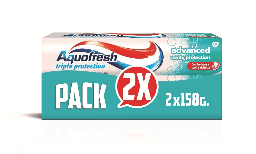 Pack pasta dental Aquafresh advance 2 un de 158 g