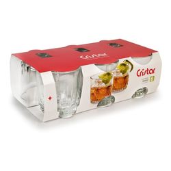 Set vasos bajos Cristar modelo prisma 6 un