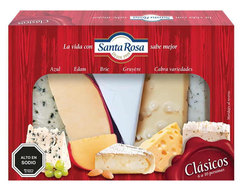 Tabla de quesos Santa Rosa clásicos 540 g