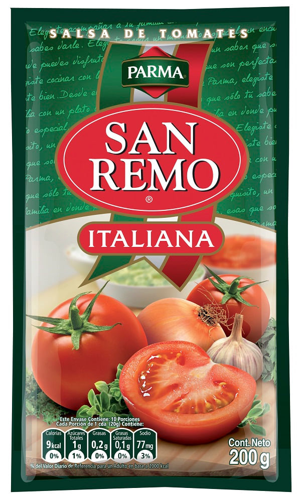 Salsa de tomate San Remo italiana sachet 200 g Salsa de tomate San Remo italiana sachet 200 g