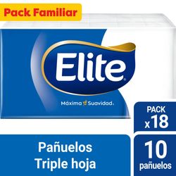 Pañuelos Elite triple hoja bolsa 18 un
