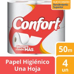 Papel higiénico Confort una hoja 4 un (50 m)