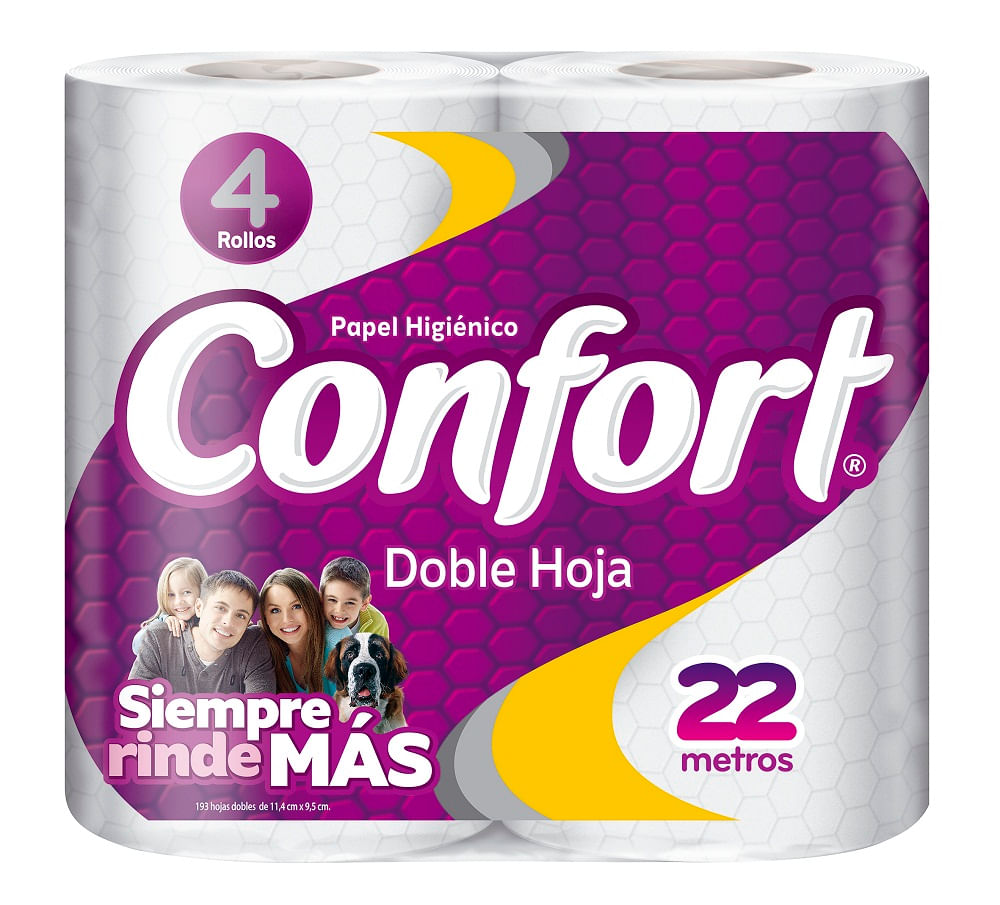 Papel higiénico Confort doble hoja 4 un de 22 m