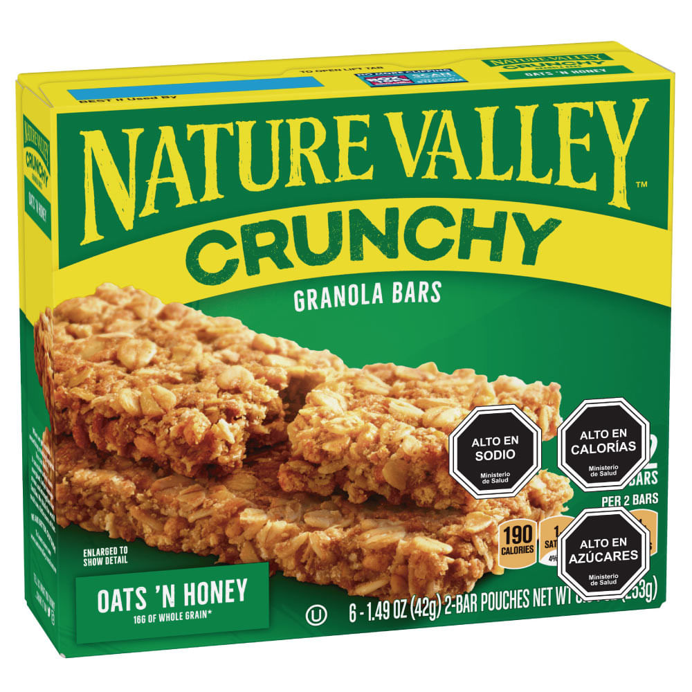 Pack Barra cereal Nature Valley avena miel caja 6 un de 42 g