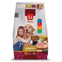 Alimento perro adulto Unimarc carne y arroz 3 Kg