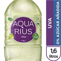 Agua saborizada Aquarius uva sin azúcar añadida botella 1.6 L