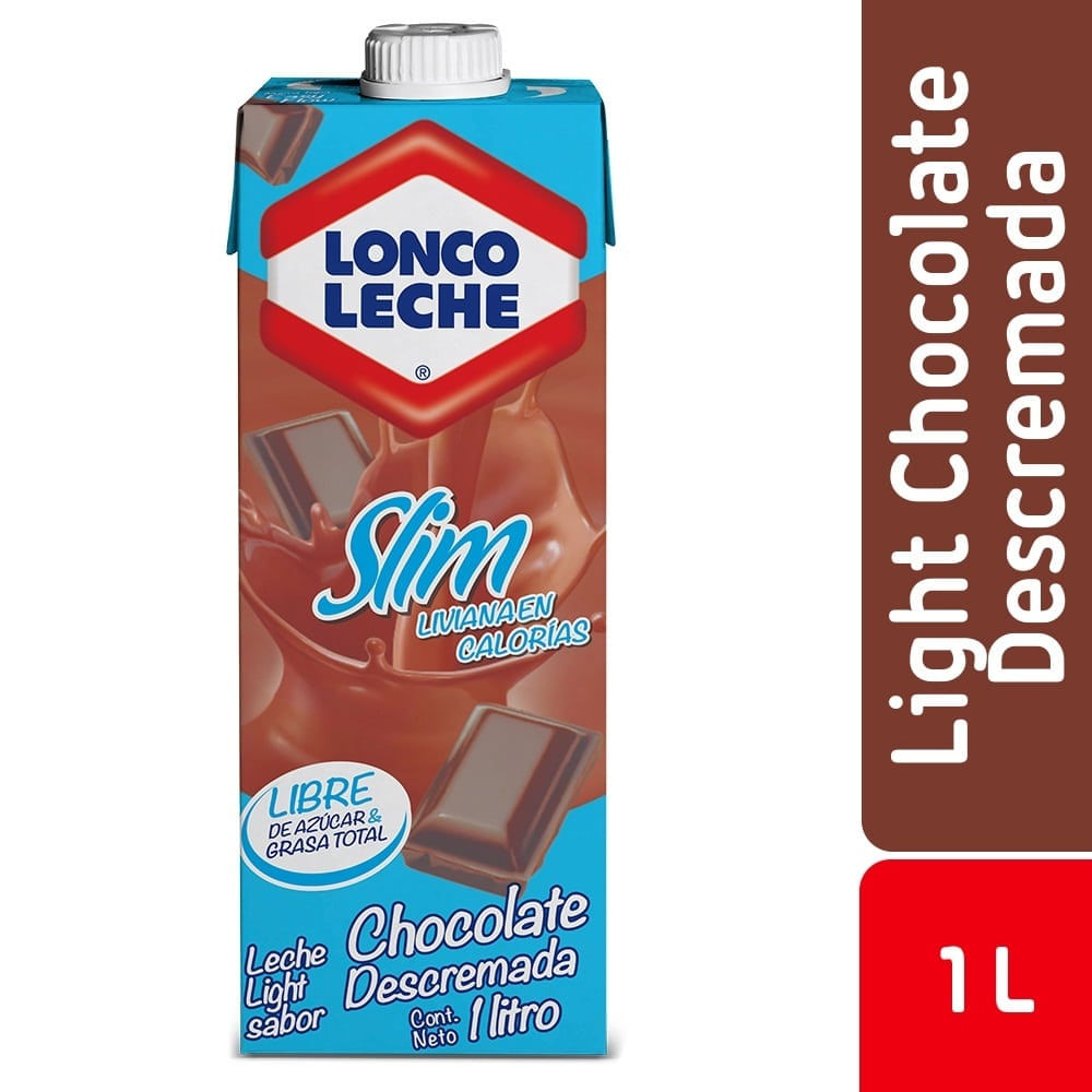 Leche descremada light Loncoleche sabor chocolate 1 L