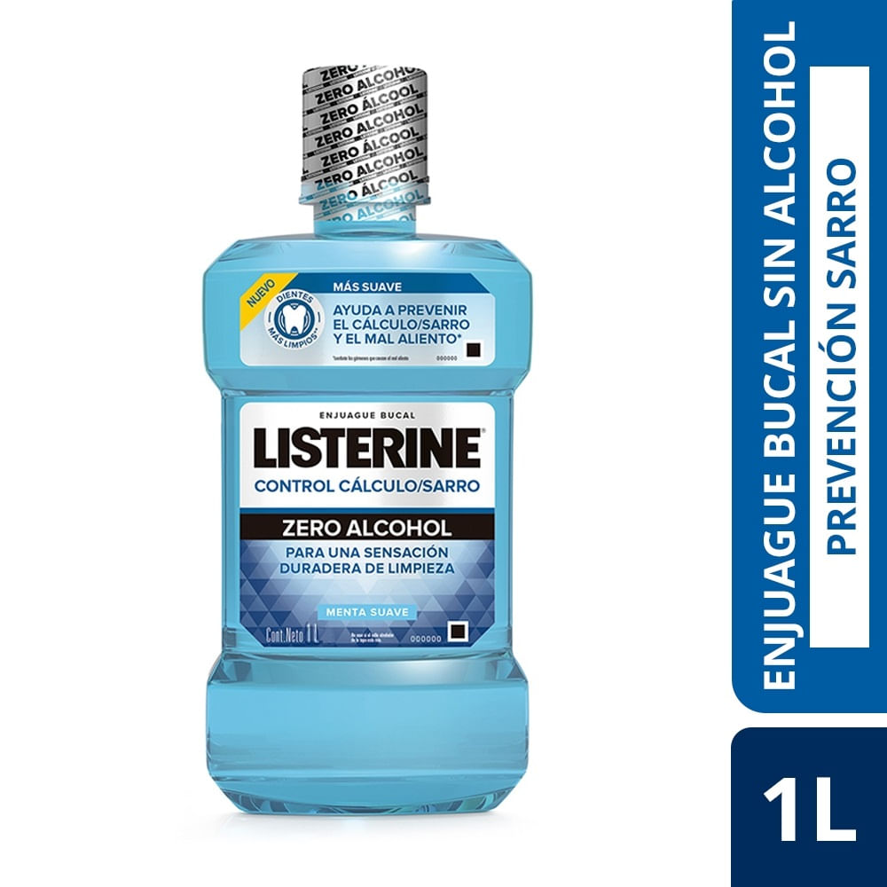 Enjuague bucal Listerine control sarro zero alcohol 1 L