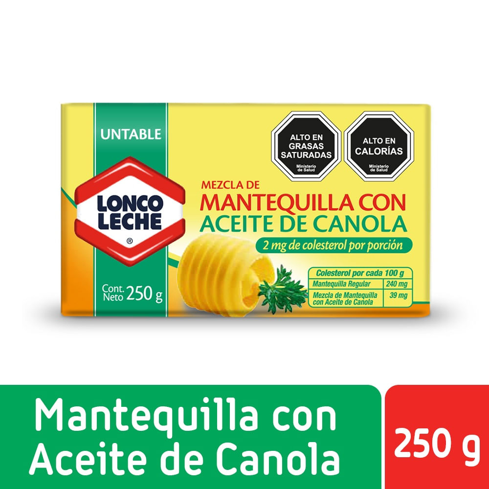 Mantequilla Loncoleche sin colesterol pan 250 g