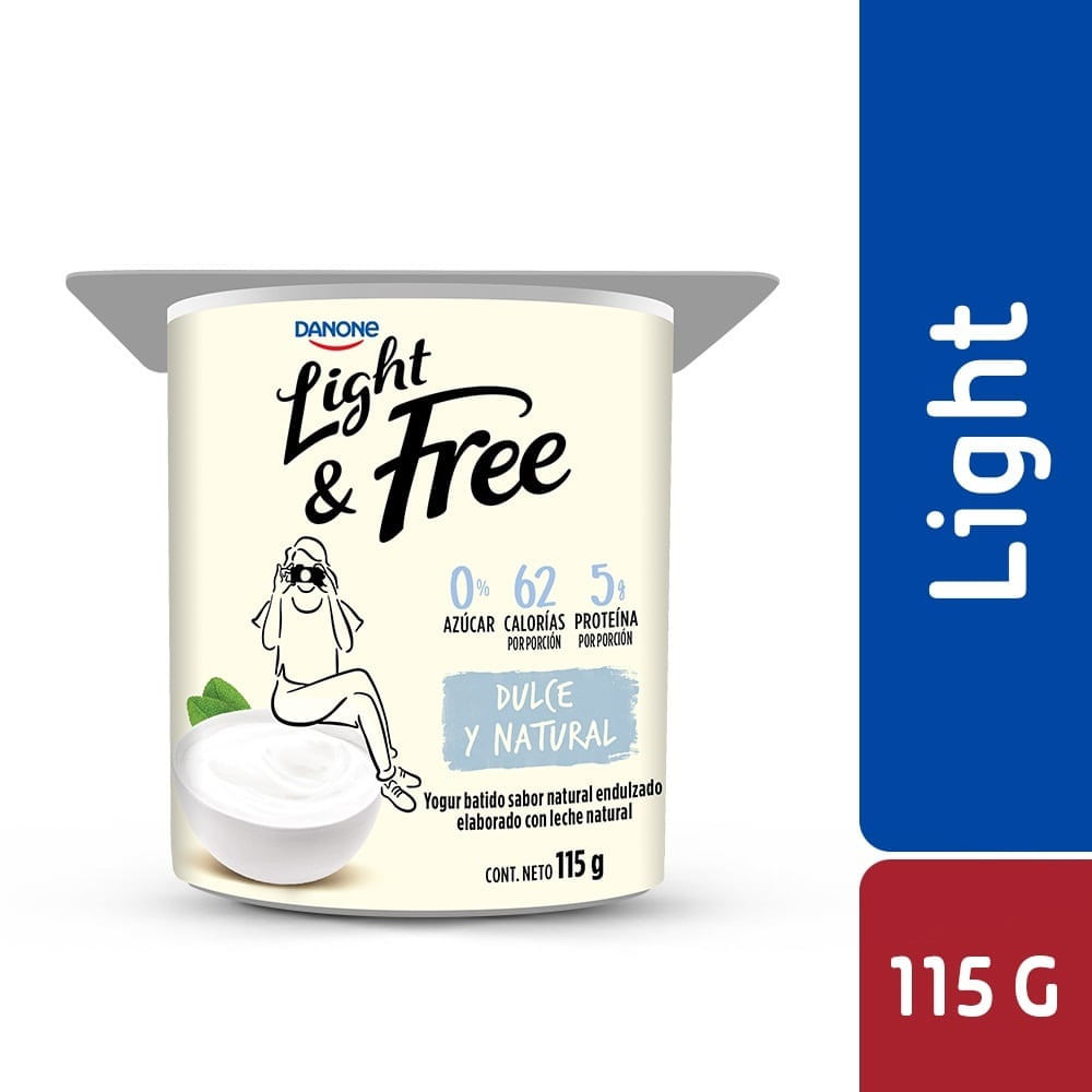 Yoghurt Danone light y free dulce y natural 115 g