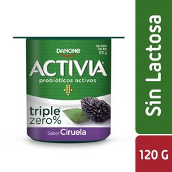 Yoghurt sin lactosa Activia triple zero ciruela 120 g