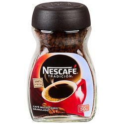Café instantáneo granulado Nescafé tradición frasco 50 g