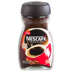 Café instantáneo granulado Nescafé tradición frasco 100 g