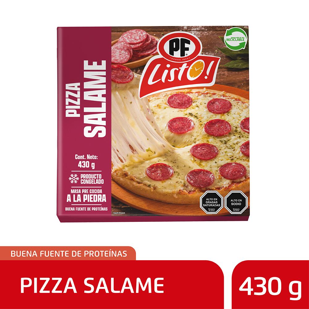 Pizza PF Listo salame congelada caja 430 g