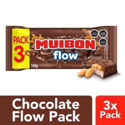 Pack Barra de chocolate de leche Muibon Flow nougat-maní-caramelo 3 un de 48 g