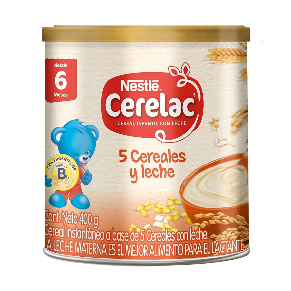 Cereal Cerelac 5 cereales y leche tarro 400 g