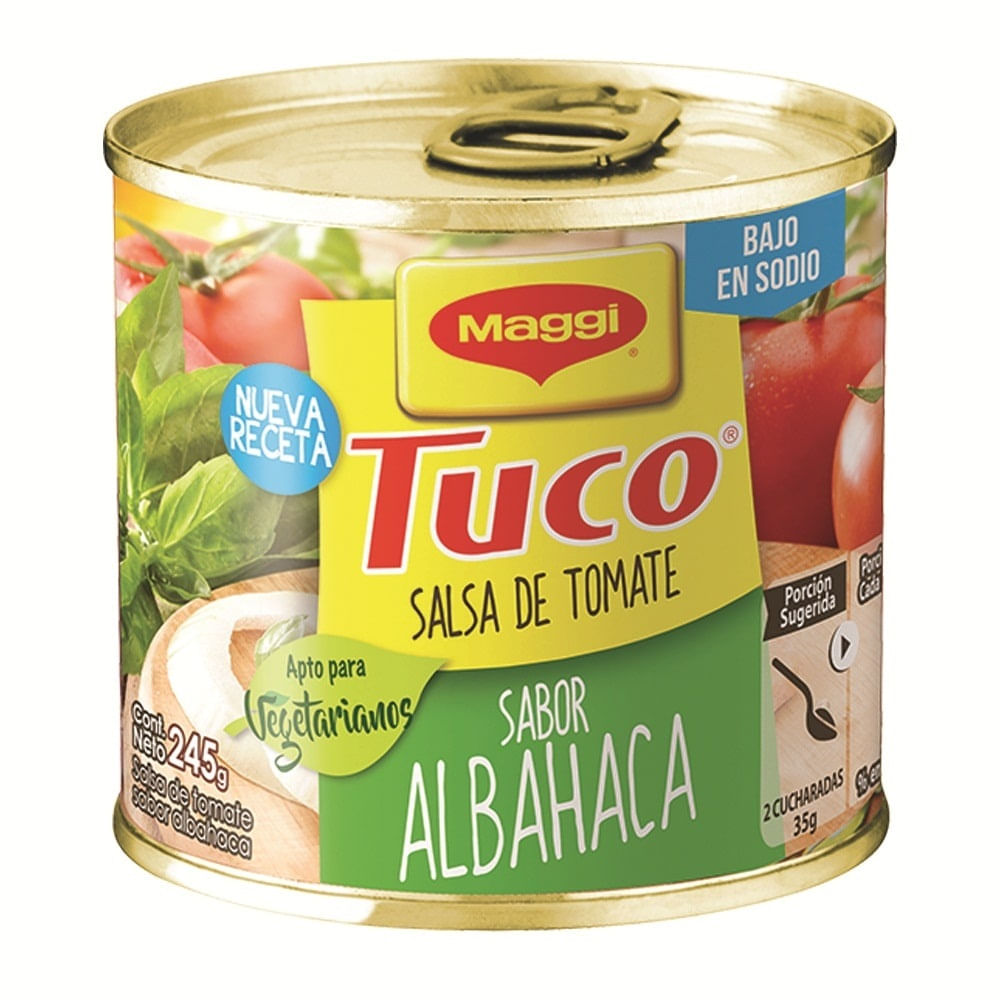 Salsa de tomate Maggi Tuco con albahaca lata 245 g