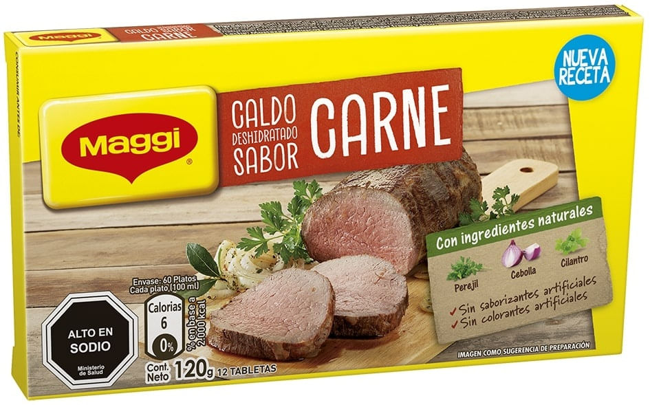 Caldo Maggi carne caja 12 un de 11 g
