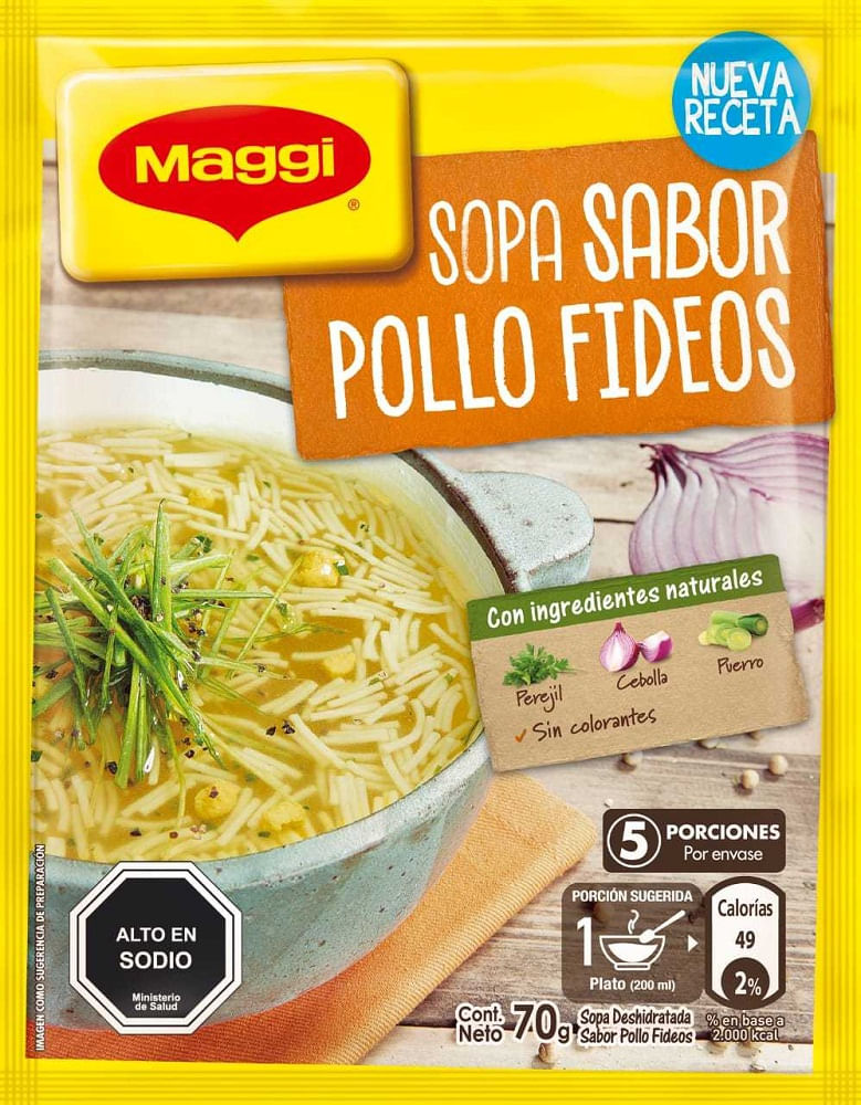Sopa de pollo Maggi con fideos sobre 70 g