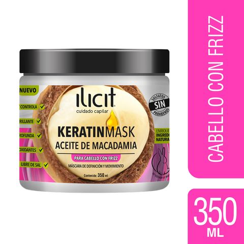 Máscara capilar Ilicit keratinmask aceite de macadamia 350 ml