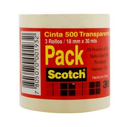 Pack cinta adhesiva Scotch 3M transparente económica 3 un