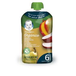 Compota Gerber orgánico mango manzana pera pouch 100 g