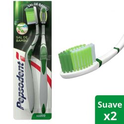 Cepillo dental Pepsodent con sal de bambú suave 2 un