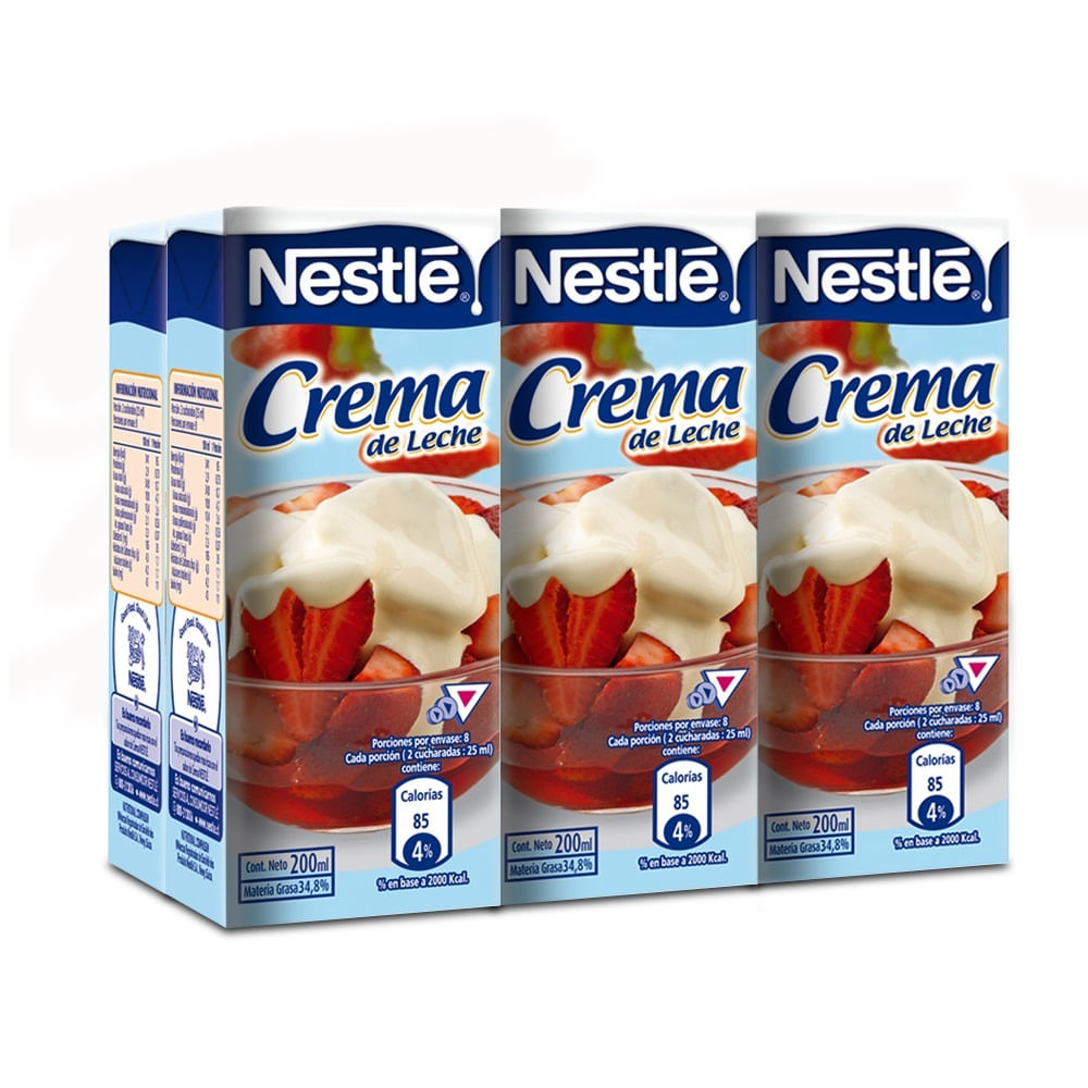 Pack Crema de leche Nestlé 6 un de 200 ml