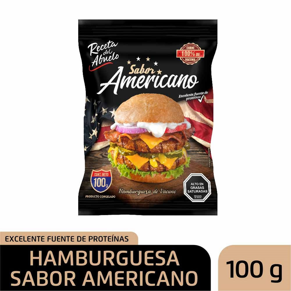 Hamburguesa Receta del Abuelo sabor americano 100 g