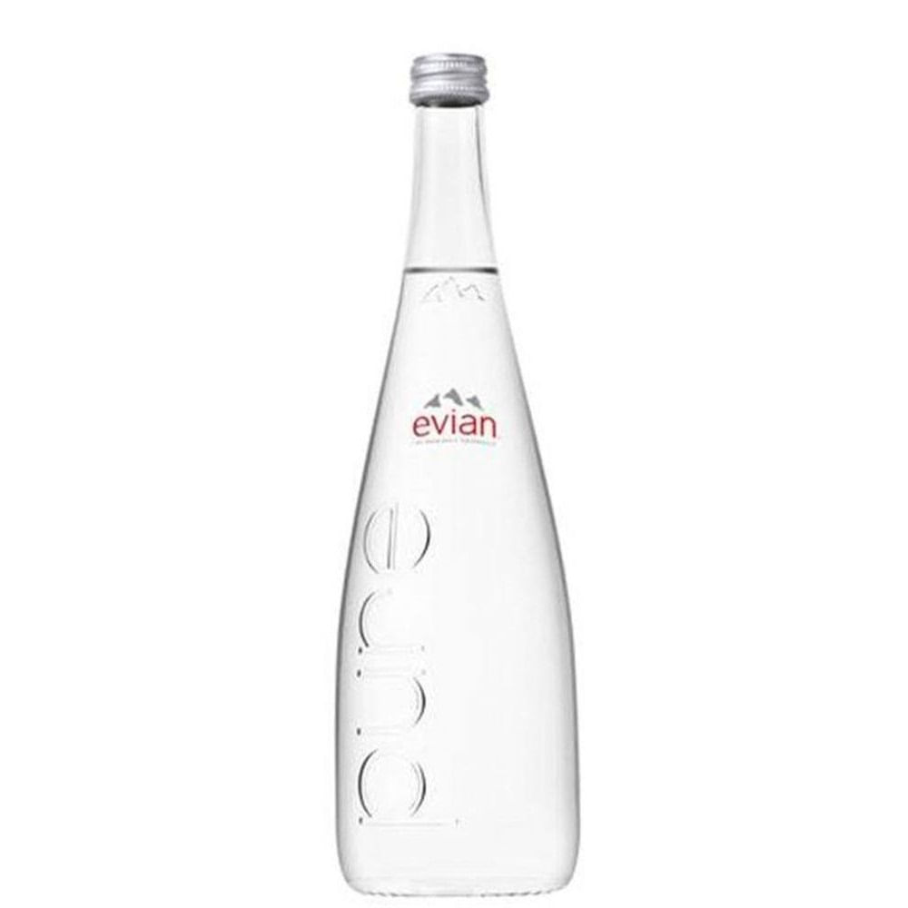 Agua mineral Evian sin gas botella vidrio 750 ml