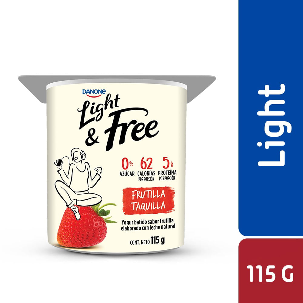 Yoghurt batido Danone light frutilla 115 g
