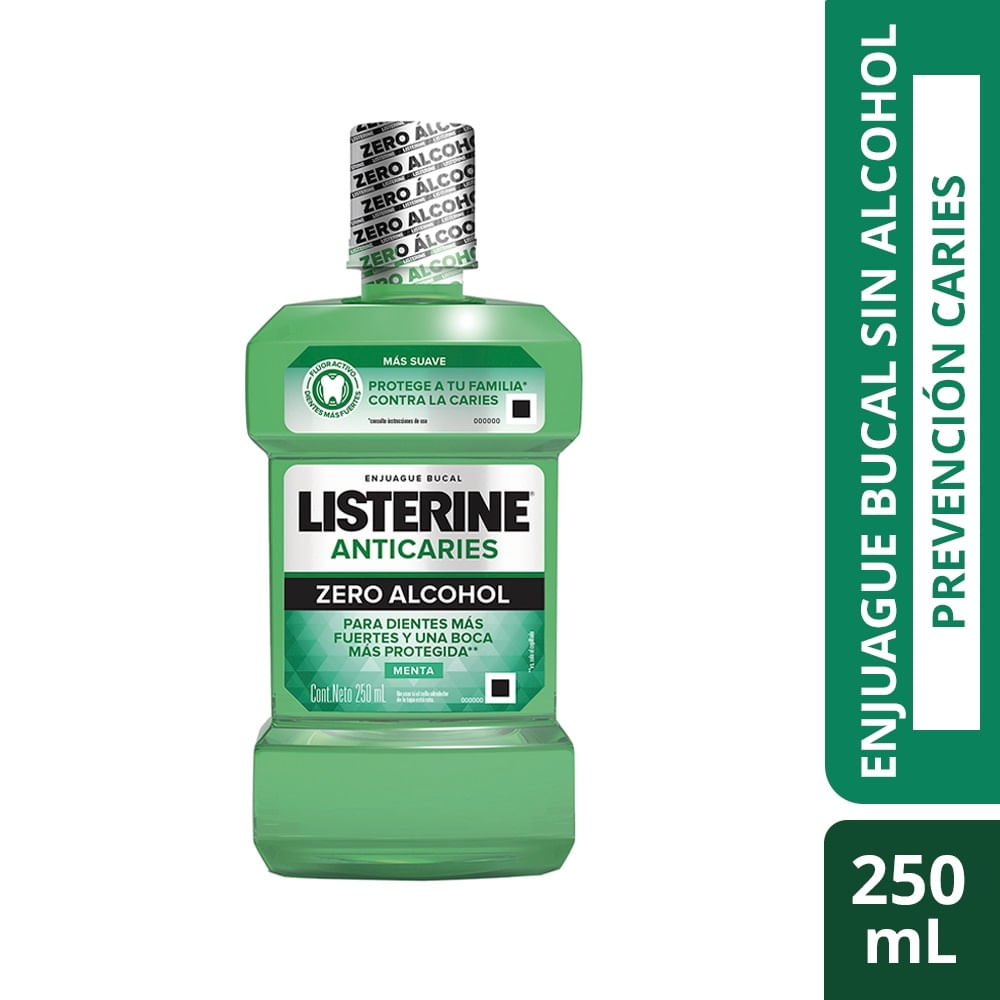 Enjuague bucal Listerine anticaries zero alcohol 250 ml
