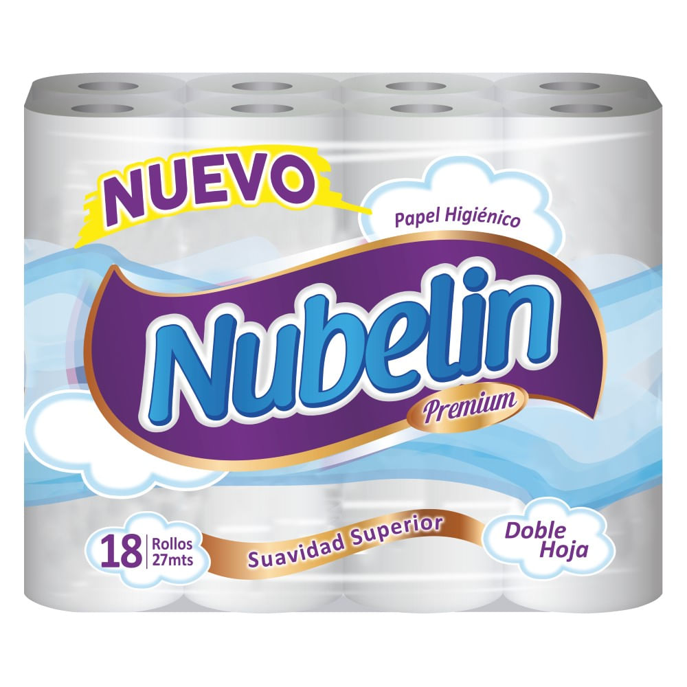 Papel higiénico Nubelin premium doble hoja 18 un (27 m)