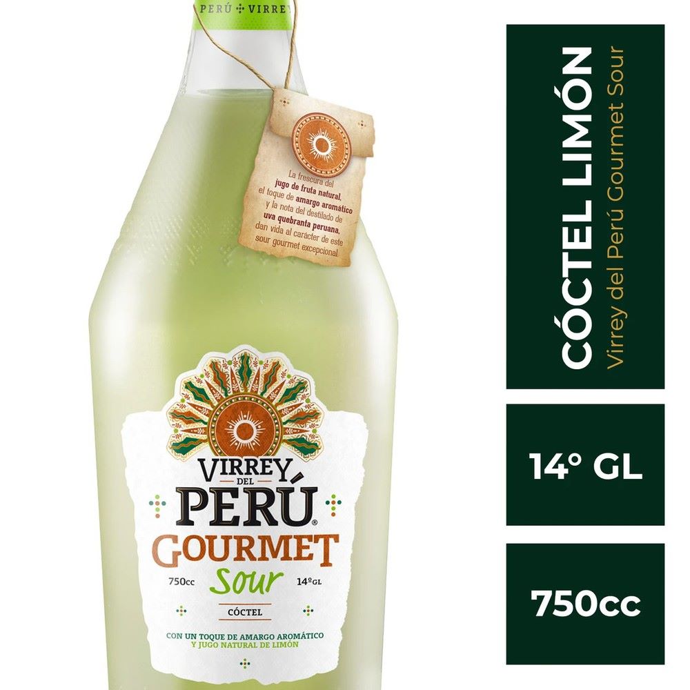 Cóctel sour limón Virrey del Perú botella 750 cc