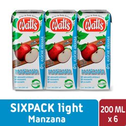 Pack Néctar Watts manzana light 6 un de 200 ml