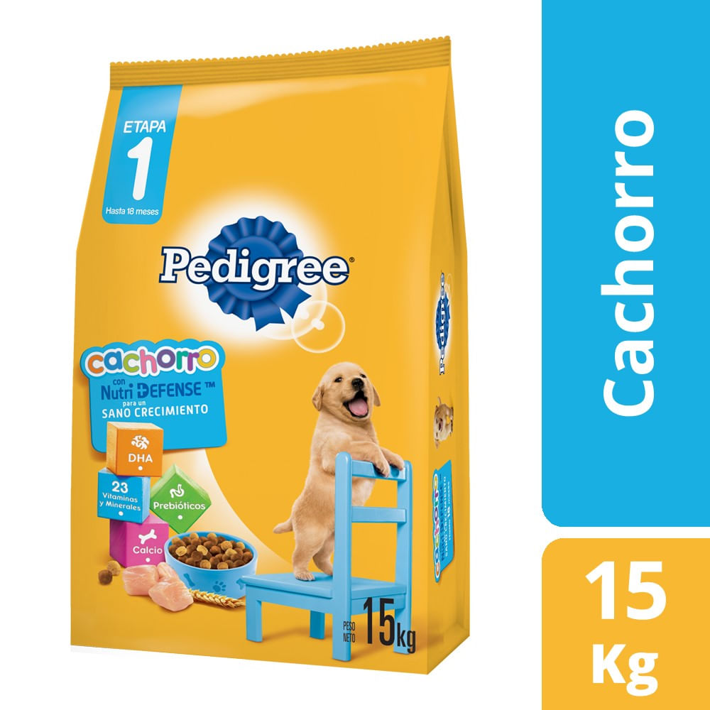 Alimento perro cachorro Pedigree etapa 1 sano crecimiento 15 Kg