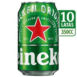 Pack Cerveza Heineken lata 10 un de 350 cc