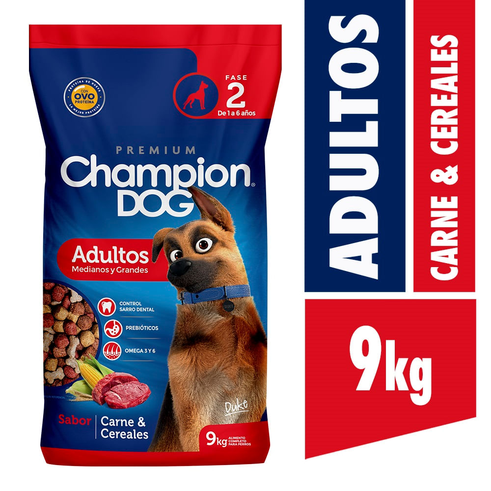 Alimento perro adulto Champion Dog carne y cereales 9 Kg