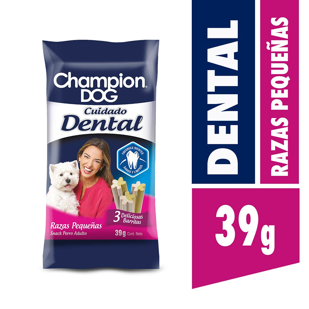 Alimento perro snack Champion Dog raza pequeña cuidado dental 39 g
