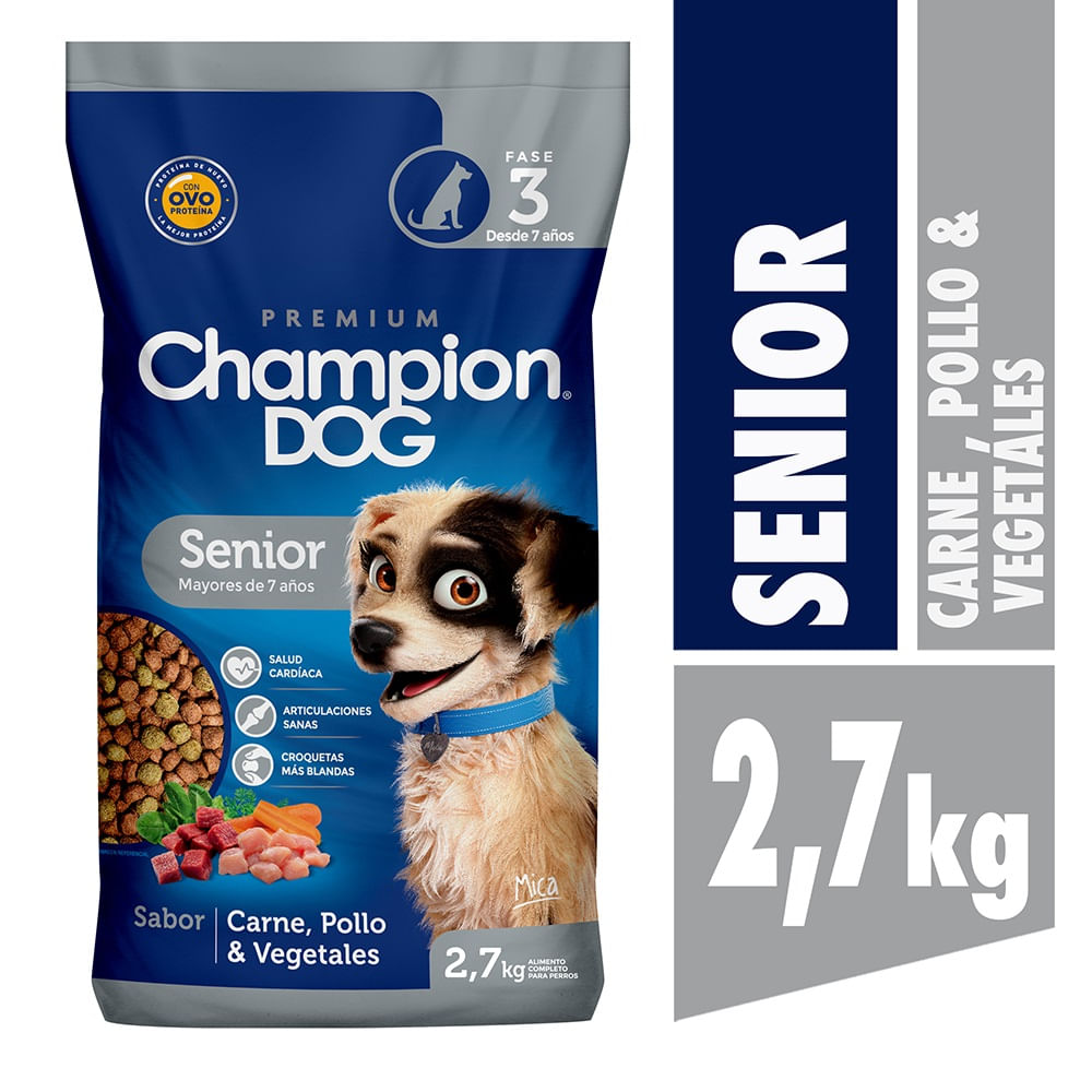 Alimento perro senior Champion Dog carne pollo y vegetales 2.7 Kg