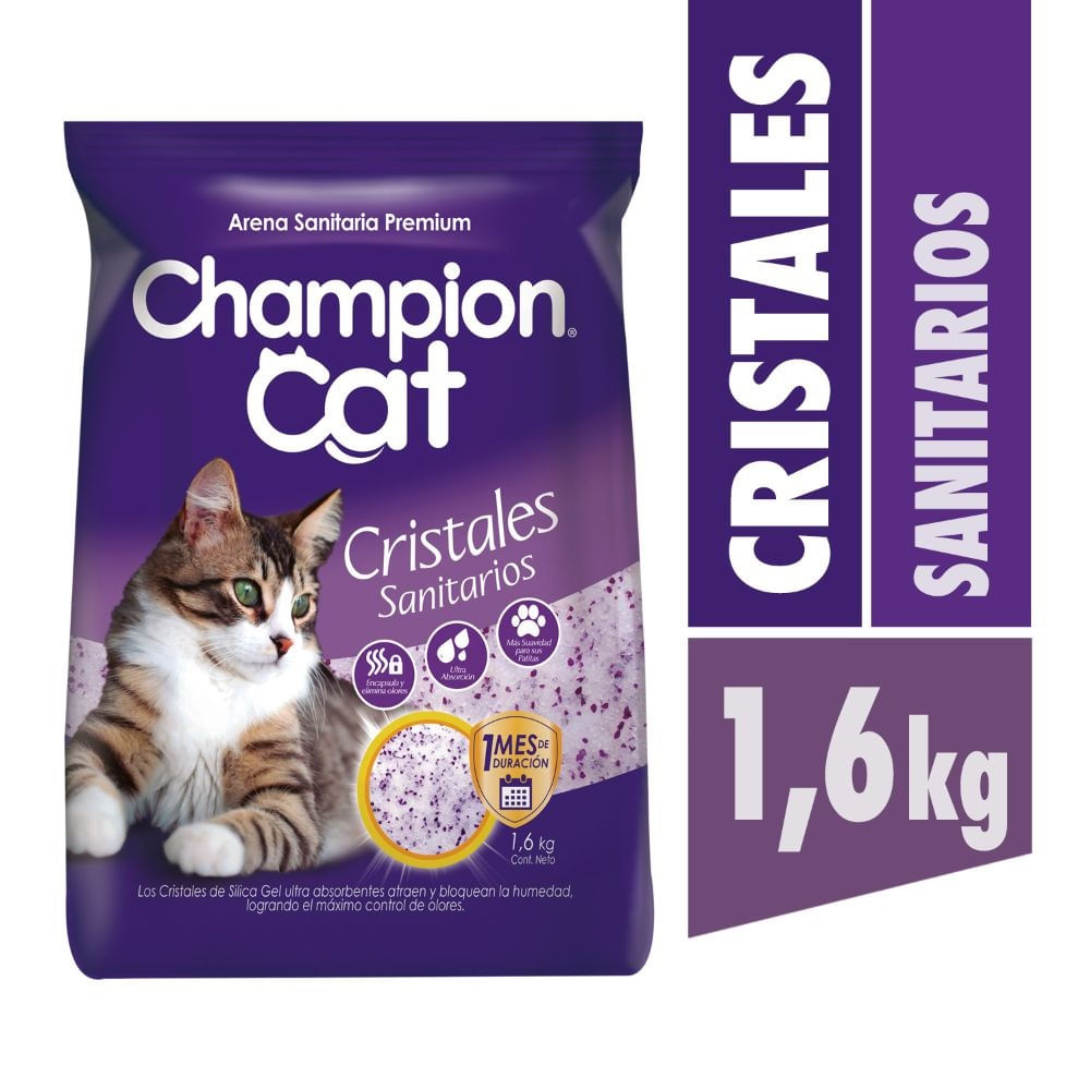 Arena sanitaria Champion Cat cristales sanitarios 1.6 Kg