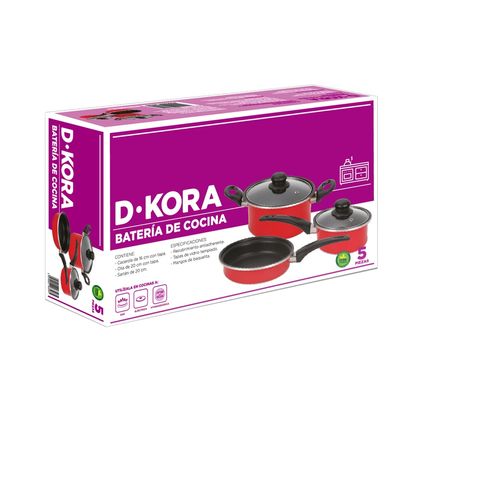Batería de cocina Dkora antiadherente 5 piezas