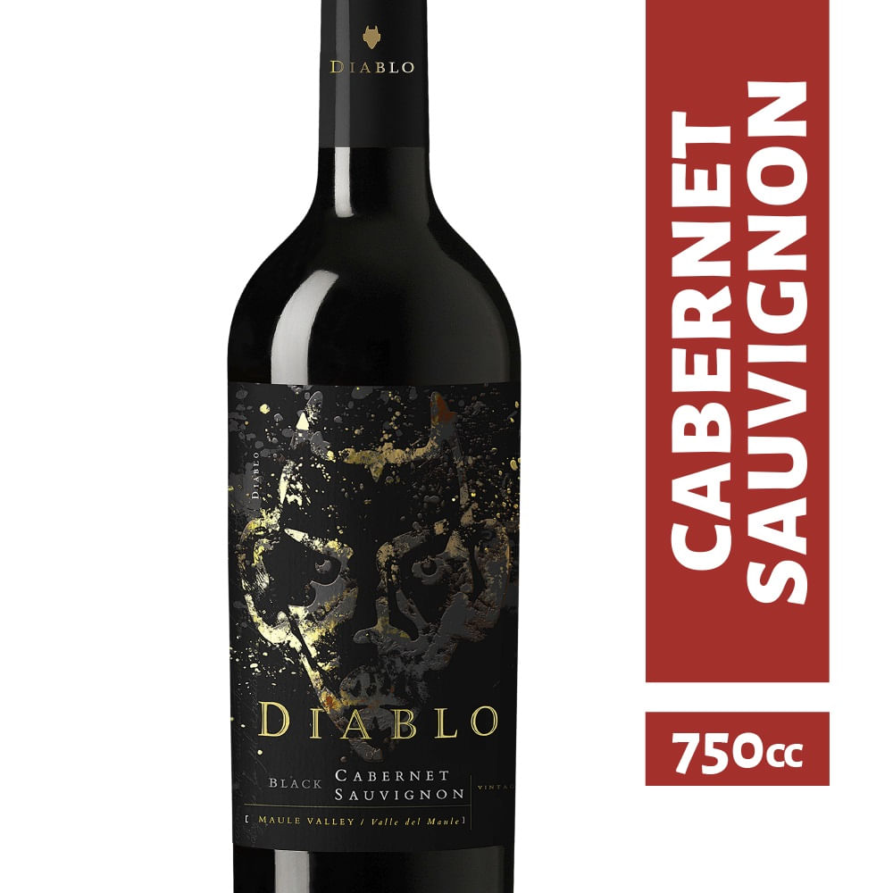 Vino Diablo dark black cabernet sauvignon botella 750 cc