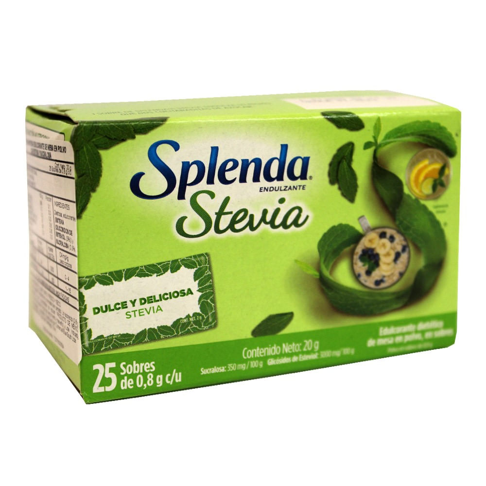 Endulzante en polvo Splenda stevia sobre 25 un
