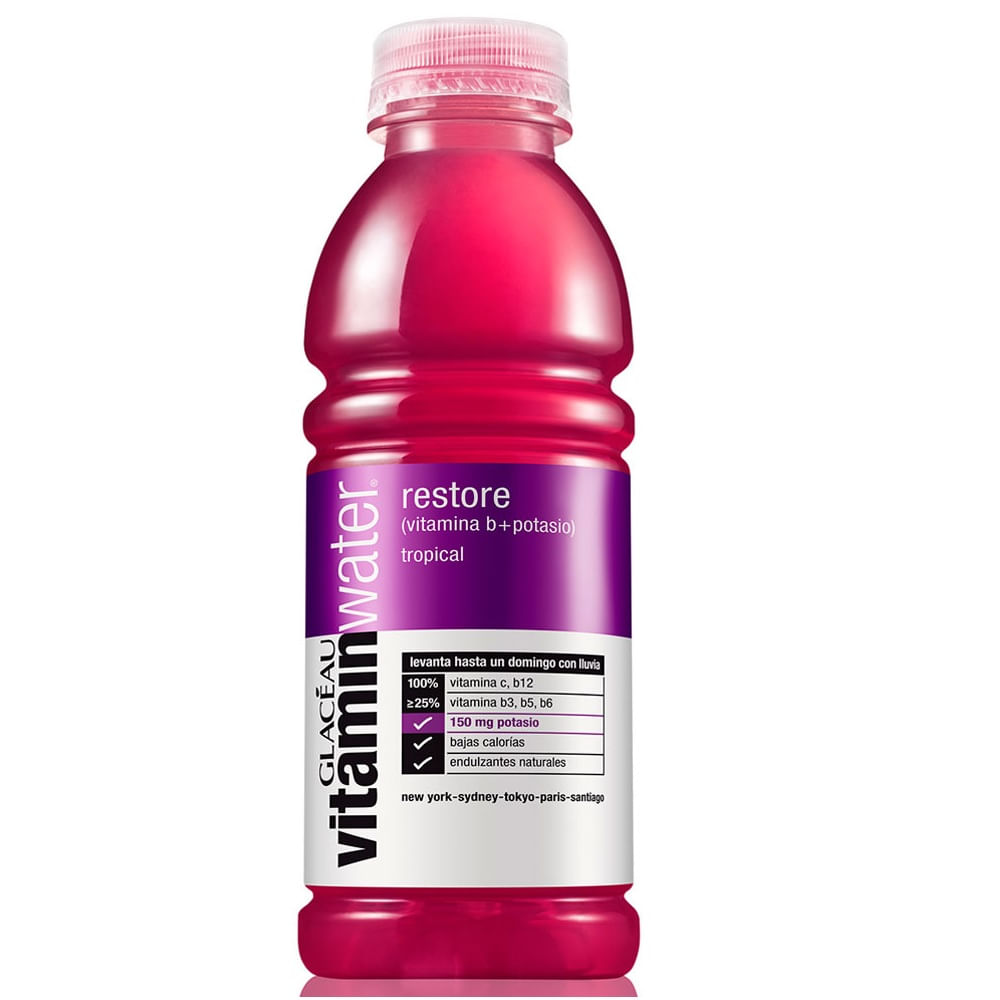 Agua vitaminizada Vitaminwater restore tropical botella 500 ml Agua vitaminizada Vitaminwater restore tropical botella 500 ml