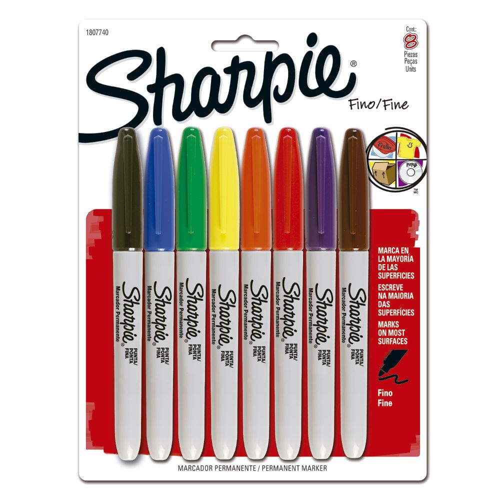 Set marcador Sharpie fino colores normales 8 un