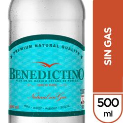 Agua purificada Benedictino sin gas botella 500 ml