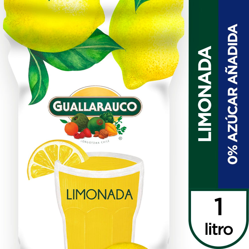 Jugo fresco Guallarauco limonada 0% azúcar añadida bolsa 1 L
